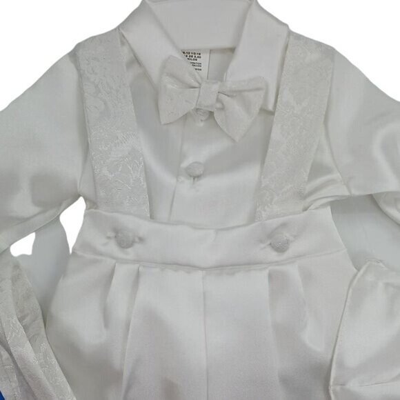 Vintage Christening Outfit For Baby Boy White 90's Complete Set Size 6-9 Months - Picture 4 of 7